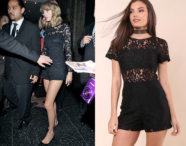 Taylor Swift Black Lace Playsuit]