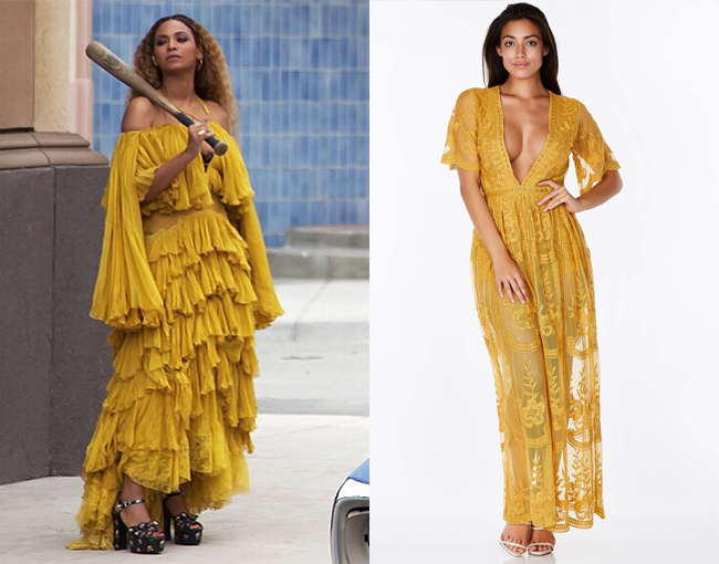 Beyonce mustard yellow dress